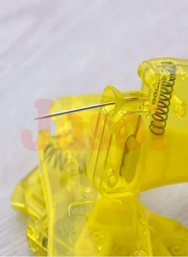 Jasol Needle Threader Inserter, Manual Plastic, Yellow, Red, Blue, Easy Threading, Sewing Tool Set of 1 - Image 3